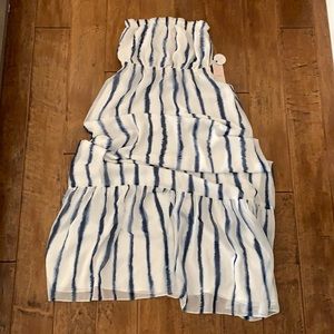 New Quicksilver White and blue Maxi Dress